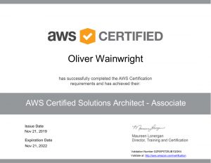 AWS Certified Solutions Architect - Associate oliverwainwright.io